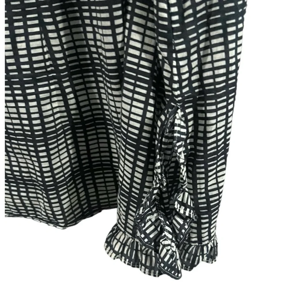 Like New! Tory Burch Deneuve black Plaid Ruffle Top Size 10